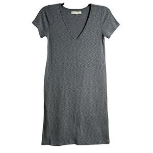 Abercrombie & Fitch Short Sleeve Dress Ribbed Midi Womens Size Small‎ Grey
